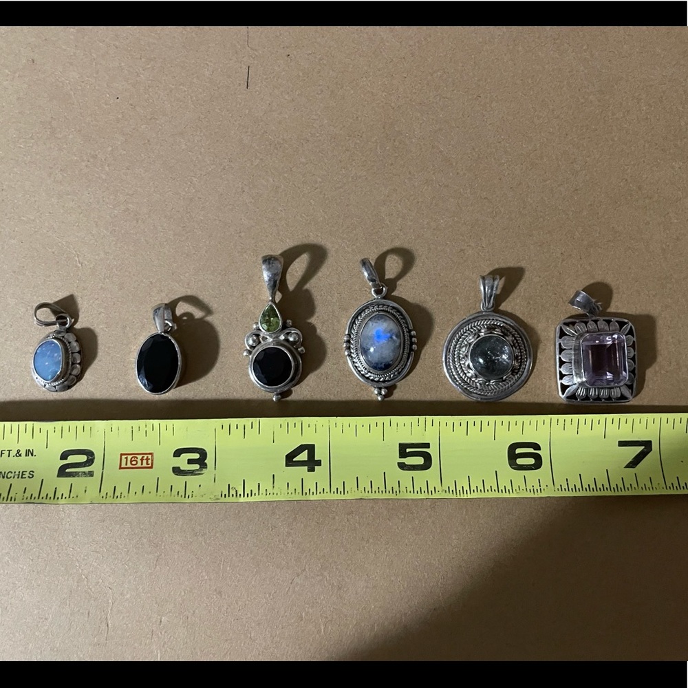 925 silver pendants with semi precious gems